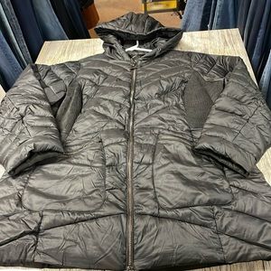 Lane Bryant Black Waterproof Winter Jacket with Hoodie. Plus Size 18-20